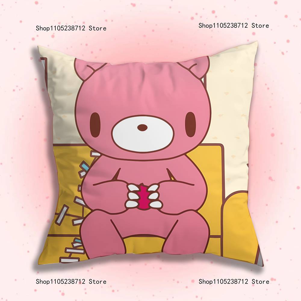 Cartoon G-Gloomy Bear Pillow Covers Cartoon Sofa Decorative Home Double-Sided Printing Short Plush Cute Cushion Cover