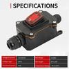 Inline Power Cord 110V-220V 12V-24V Marine Rocker Switch On/Off Waterproof IP67 Junction Box 20A High Current Connetor Outdoor