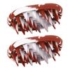 2pcs Brown White Scalp Scrubber Oval Shape Elastic Wide Long Teeth Scalp Exfoliator Shampoo Brush