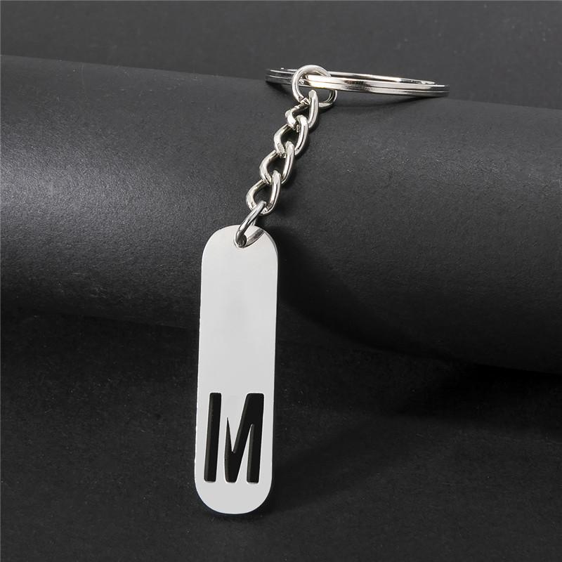 NEW DIY Stainless Steel A-Z Letters Key Chain 26 Alphabet Charm Metal Keyring Men Women Car Key Ring Unique Gift