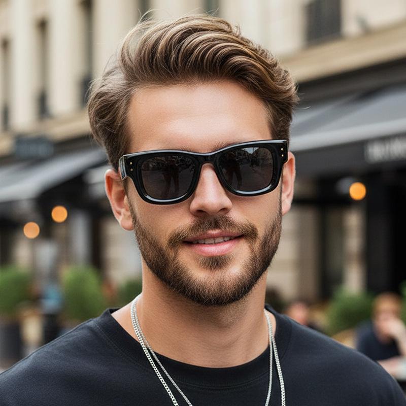 European And American Fashion New Square Retro Rice Nail Sunglasses Trendy Large Frame Street Shot Versatile Sunglasses Uv Protection Glasses