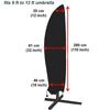 Outdoor Patio Umbrella Cover with Zipper Rainproof Windproof Fits for 9 to 13FT Cantilever Parasol Umbrella