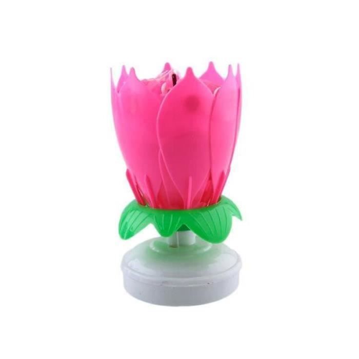 B602277-SHOP-STORY - Волшебная музыкальная вращающаяся свеча-цветок для украшения торта - Розовая