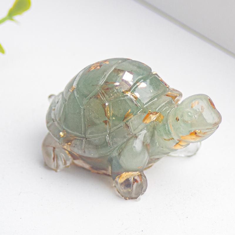 1Pc Natural Gravel Epoxy Resin Small Turtle Desktop Decoration Home Decoration Chakra Meditation Healing Gift