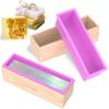 2 шт. Силиконовая форма для мыла 41 унция Прямоугольная силиконовая форма для мыла с деревянной коробкой Легко извлекается для энтузиастов и начинающих мыловаров