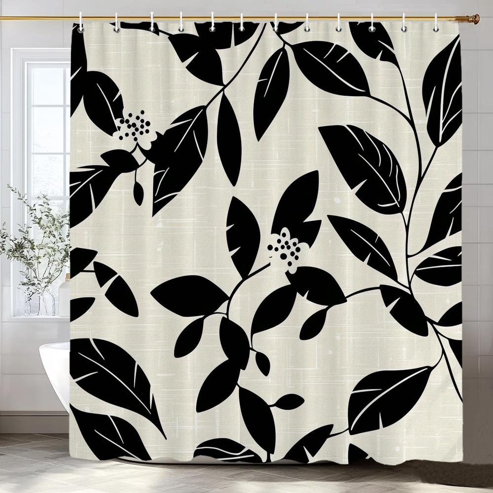 Современная абстрактная шторка для душа с тропическими листьями, Декоративная шторка для ванной комнаты, Полиэстеровая шторка с принтом и крючками