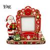 Wooden Picture Frame for Home Decor Christmas 2D Frame, Painted Snowman Santa Photo Xmas Vintage Desktop Tabletop Keepsake Ornament, Holiday