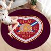 Heart Football Custom Name Round Area Rug Carpet Rug For Living Room Bedroom Sofa Playroom Decor Nonslip Floor Mat