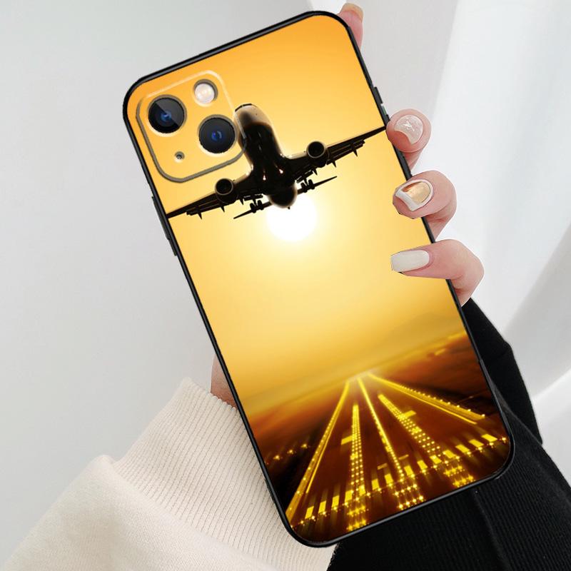 Чехол для телефона "Самолет, летящий в закат" для iPhone 17 Pro Max 15 14 13 11 12 16 Pro Max mini 15 16 Plus 16e 17 Air