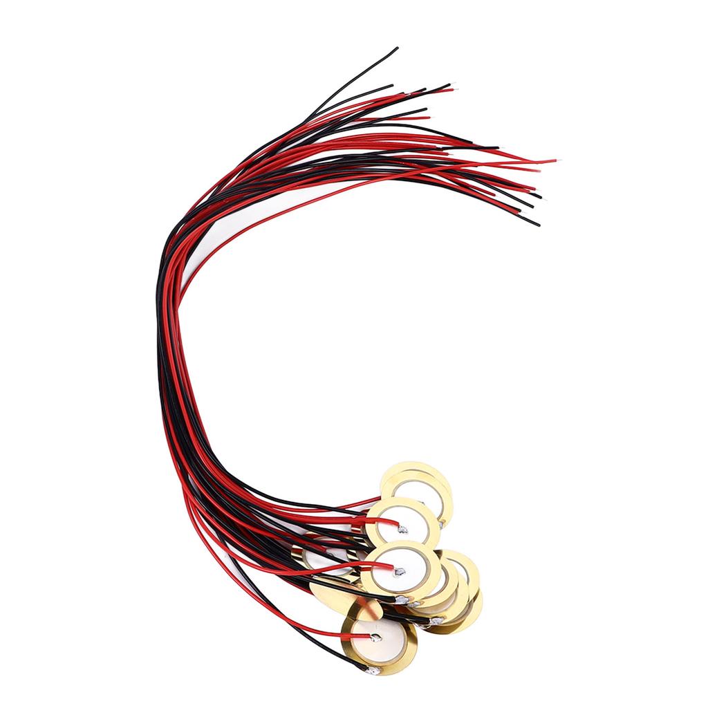 15Pcs 20mm Piezo Discs Transducer Contact Microphone Trigger Sound Sensor with 9.8in Wires for