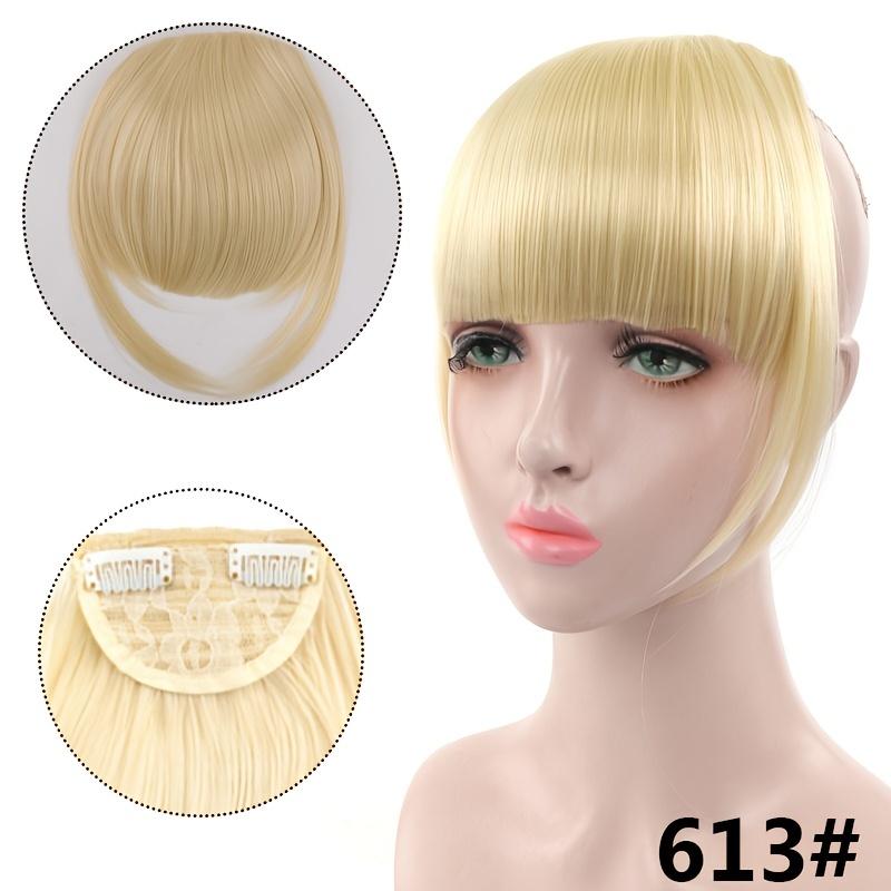 Синтетическая короткая передняя аккуратная челка, тупая челка с заколкой для наращивания челки, черные волосы Blodne, искусственная накладная шиньон для женщин, термостойкая