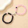 2Pcs Couple Bracelet Magnetic Heart Charm Bracelet Women Men Beads Wristbands Versatile Matching Jewelry Gift