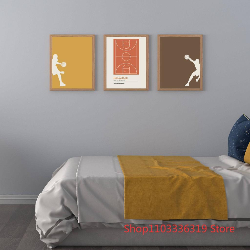 Ретро Баскетбол Мальчиковая Комната Игра в Баскетбол Арт Постер Холст Картина Настенные Принты Картина для Гостиной Домашний Декор