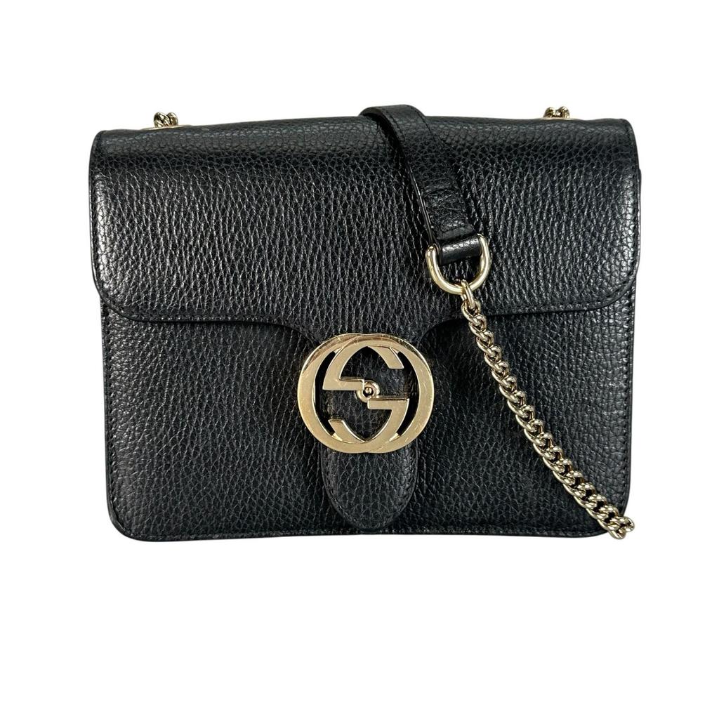 GUCCI Interlocking G Shoulder Bag black Women used