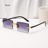 1PC Unisex Plastic Square Frame Fashio Rimless Sunglasses for Outdoor Beach Party Metal Ins Trendy Sunglasses Gafas De Sol Mujer