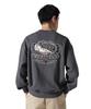Schott SHAKE HAND DRAGON Crew Neck Sweatshirt, Men's, Size M, 410, Charcoal, 782-4232016