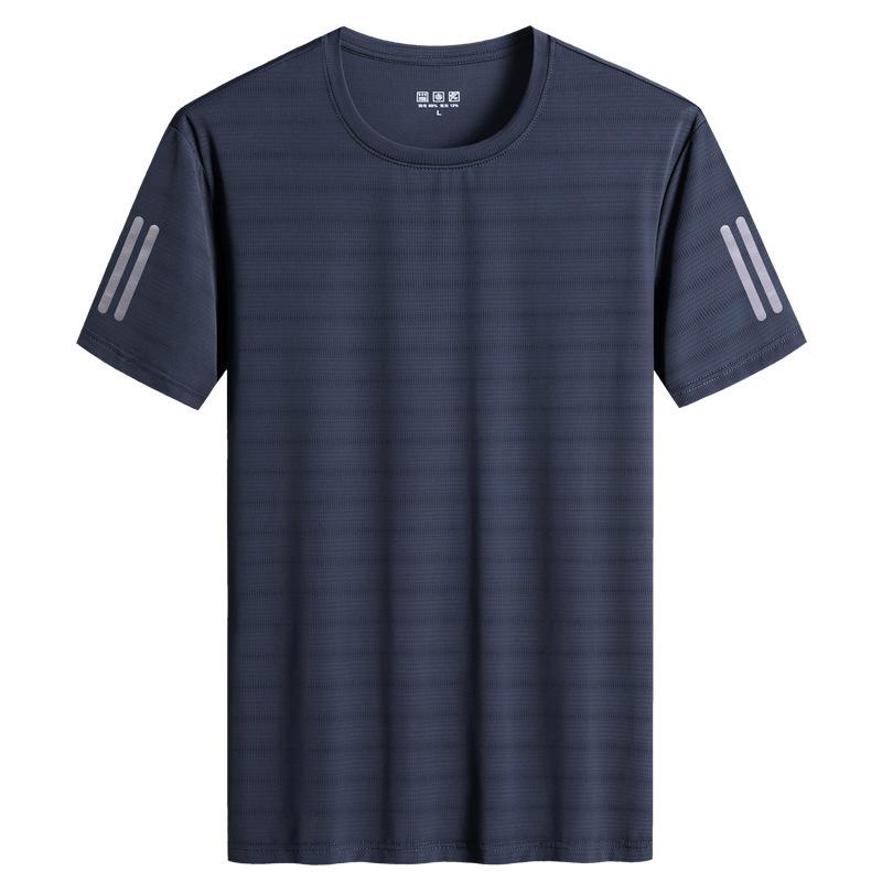(L-8XL)Мужская быстросохнущая спортивная футболка из ледяного шелка с круглым вырезом, свободные топы для кемпинга, пешего туризма, рыбалки, сетчатая футболка с кондиционером, мужская