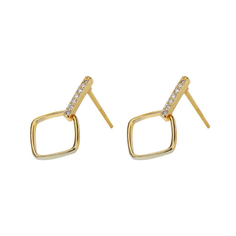 Геометрическая подвеска с живым и простым дизайном, холодные и элегантные серьги в Новом году