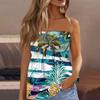 Летние топы-трубы для женщин, милая сексуальная футболка без рукавов с открытыми плечами и цветочным принтом