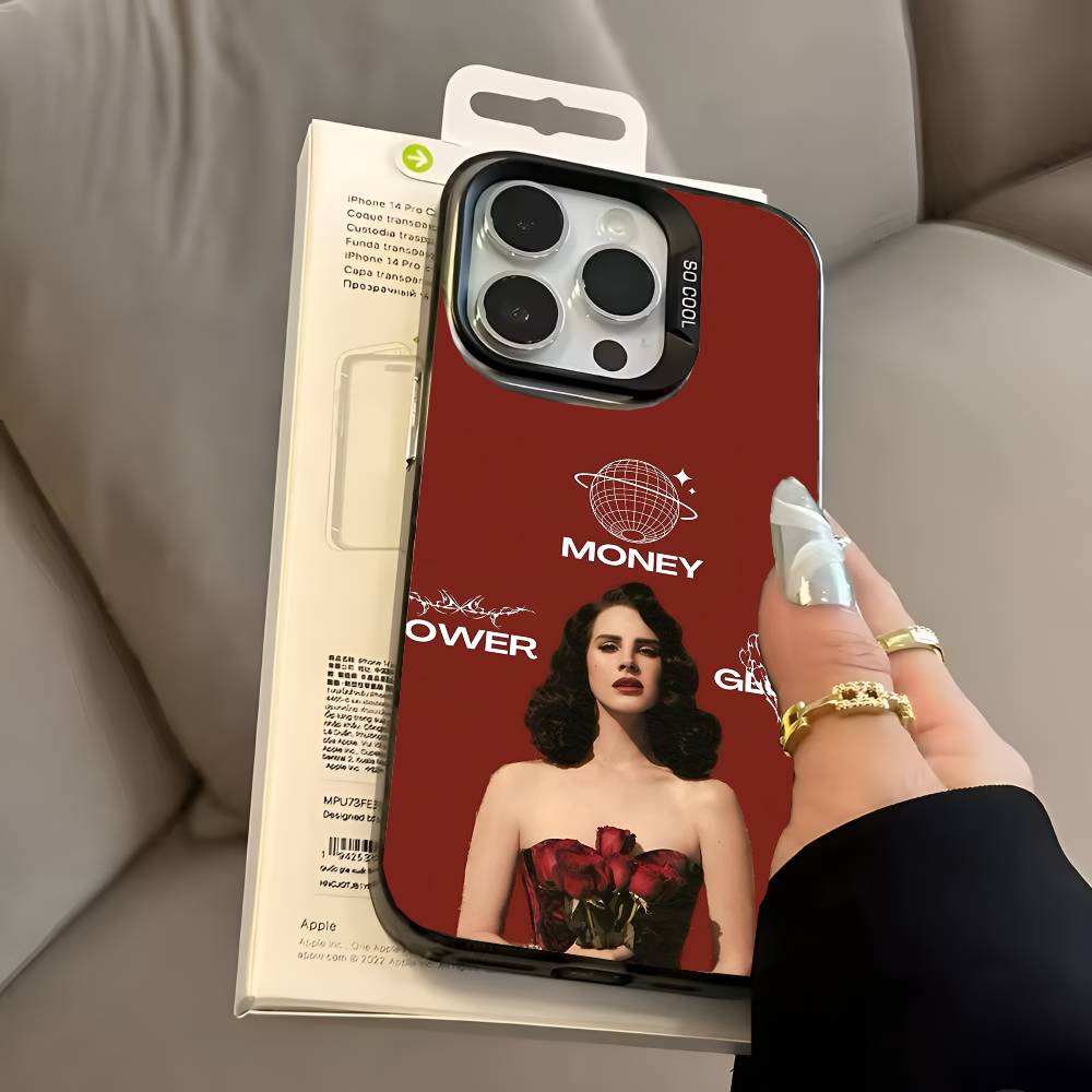 Чехол для телефона певицы Л-ланы-дель-рей для iPhone 17 17Air 16 15 14 13 12 11 Pro Max Plus Цветной Серебристый