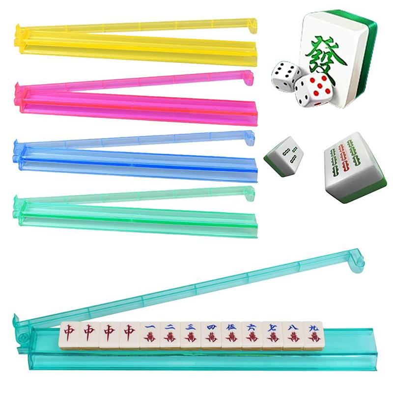 1/4 шт. Маджонг Все-в-одном Подставка для плиток и Пушер Прозрачный акриловый Маджонг Подставка и Пушер Комбо Современные американские подставки для плиток маджонга