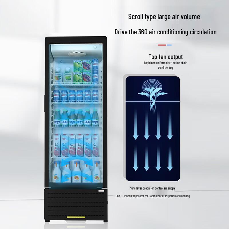 XINGX 347L Commercial Upright Refrigerated Display Cabinet CN plug (adapter included)
