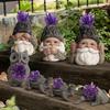 Hear-No See-No Speak-No Gnome Figurine Resin Faux Crystal Garden Dwarf Frog Owl Statue for Home Tabletop Yard Lawn Patio Decor