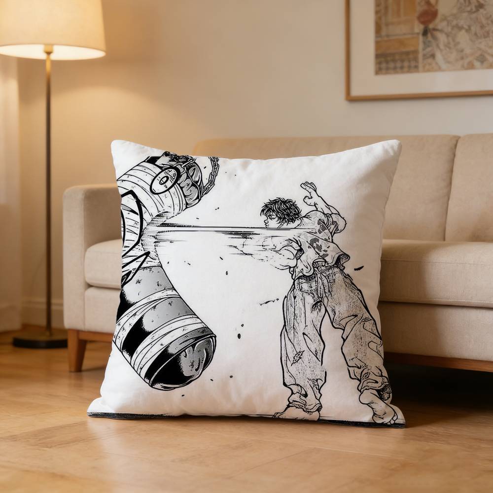 B-Baki Dou Pillow Case Cushion Cover Throw Pillow Case For Car Sofa
