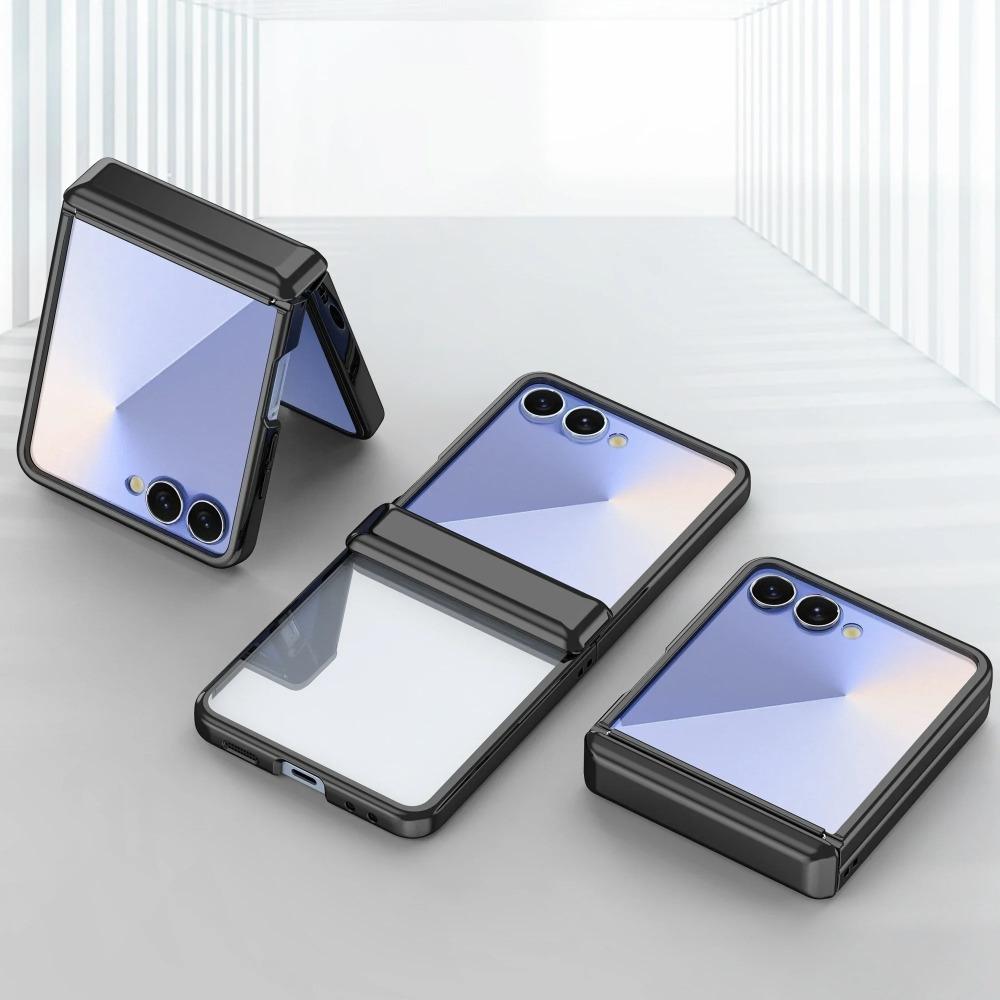 Электроplated Прозрачный Чехол для Телефона для Samsung Galaxy Z Flip 7 FE 6 5 4 3 Flip7 Flip6 Шарнир Ударопрочный Защитный Чехол