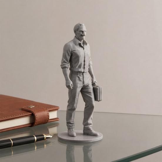 Статуэтка делового человека xiaobudian для стола, 3D-печатный офисный декор для мужчин, фигурка руководителя с портфелем, мотивирующий подарок для дома