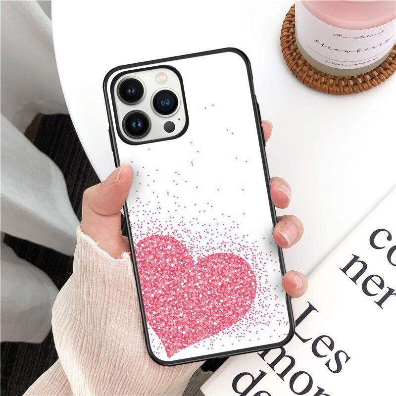 Мягкий чехол в форме сердца с милым сердечком для iPhone 14pro 11pro 12 13pro max 5 6s xs 7 8plus SE xr 12mini Coque, чехлы