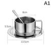 180 мл/200 мл чашка для кофе двухслойная термостойкая чашка для кофе набор из нержавеющей стали чашка для чая с тарелкой и ложкой