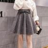 Женская шерстяная клетчатая юбка А-силуэта с высокой талией - Осень/Зима 2025, корейский стиль, юбка-зонт