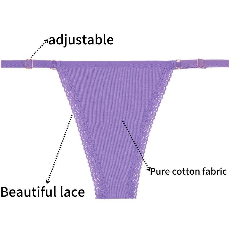 Хлопковые стринги, нижнее белье, регулируемое нижнее белье, удобные трусы, дышащие стринги для девочек, нижнее белье, бикини
