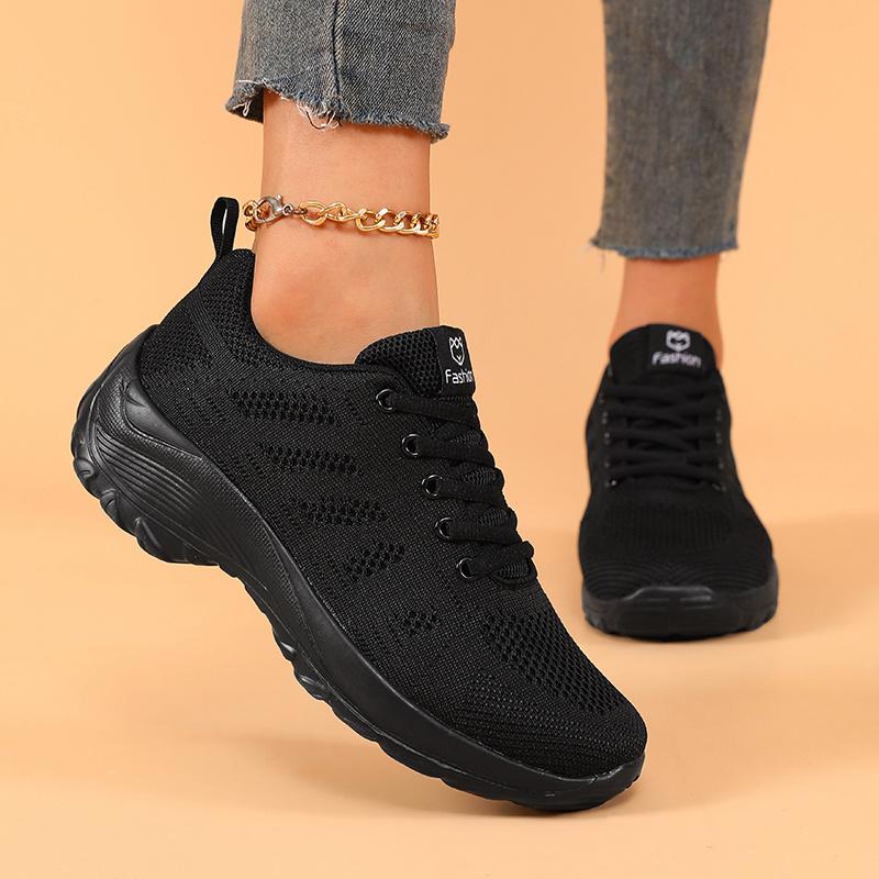Женские дышащие повседневные кроссовки на платформе со шнуровкой, уличные кроссовки для бега, женские сетчатые легкие спортивные кроссовки для ходьбы