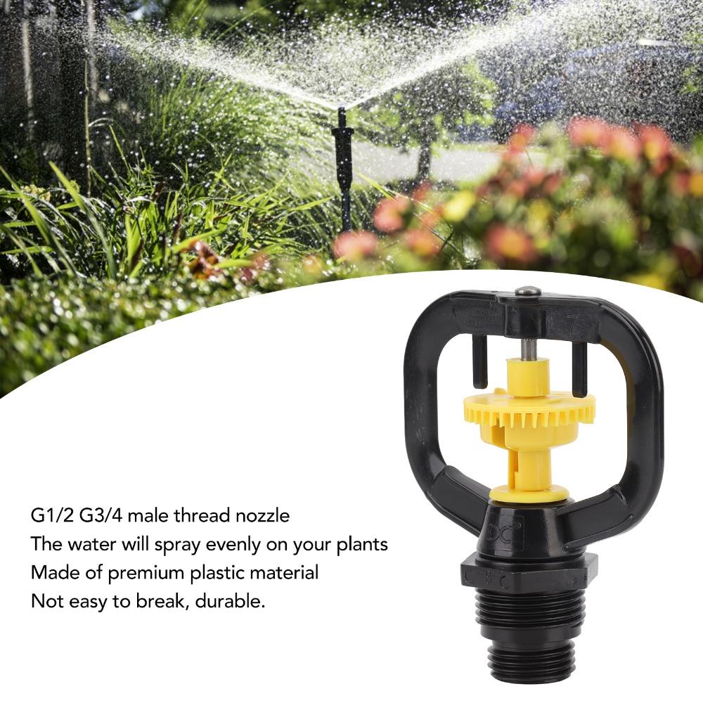 10PCS G1/2 and G3/4 Male Thread Rotating Irrigation Sprinklers 360 Degree Plastic Spinning Micro Nozzle Lightweight