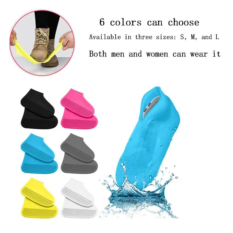1 Pair Rubber Rain Boot Overshoes For Outdoor Use, Silicone Waterproof Shoe Covers, Rainy Day Shoe Cover, Reusable Non-Slip Rain