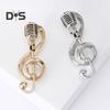 Musical Note Brooch Shiny Diamond-set Alloy Clothing Accessories Brooch Pins Simple Corsage for Women