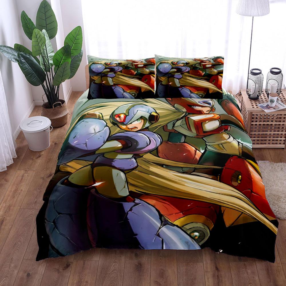 Mega Man Childhood Duvet Cover Set King Queen Double Full Twin Single Size Bed Linen Set