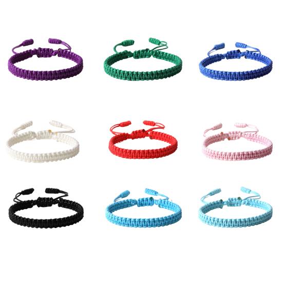 Unisex Hand Rope Adjustable Handmade Braided Solid Color Thick Anti-break Lightweight Stackable