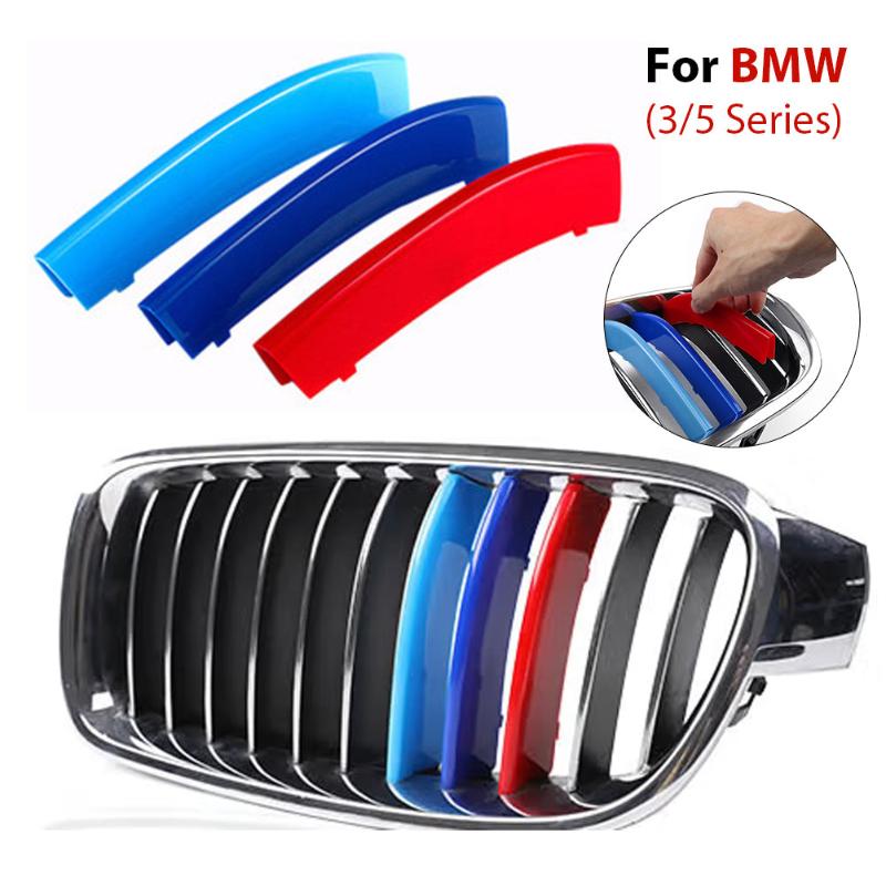3pcs/Set M Power Car Racing Front Grille Trim Strips For X1 X2 X3 X5 E46 E90 E91 E92 E93 F30 E60 E61 F10 G30 G20 F07 F11 F18 Performance