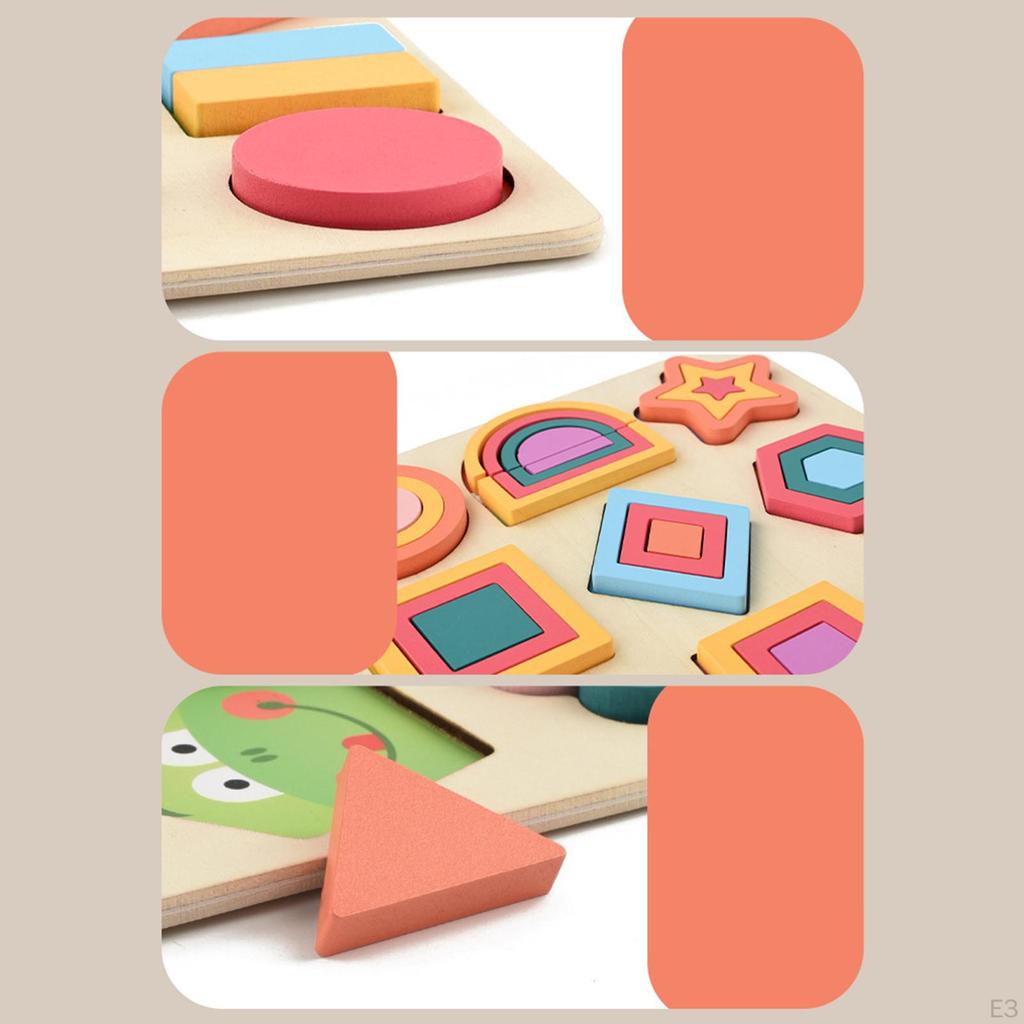 Kids Wooden Shape Puzzles Toys Early Education Birthday Gift Children Fine Motor Skill Game Learning