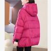 Purple Down Jacket Women's Winter High-end Loose Mid-length Hooded Bread Jacket