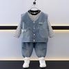 Детский джинсовый жилет, комплект из трех предметов для весны/осени - Модная детская верхняя одежда 2025