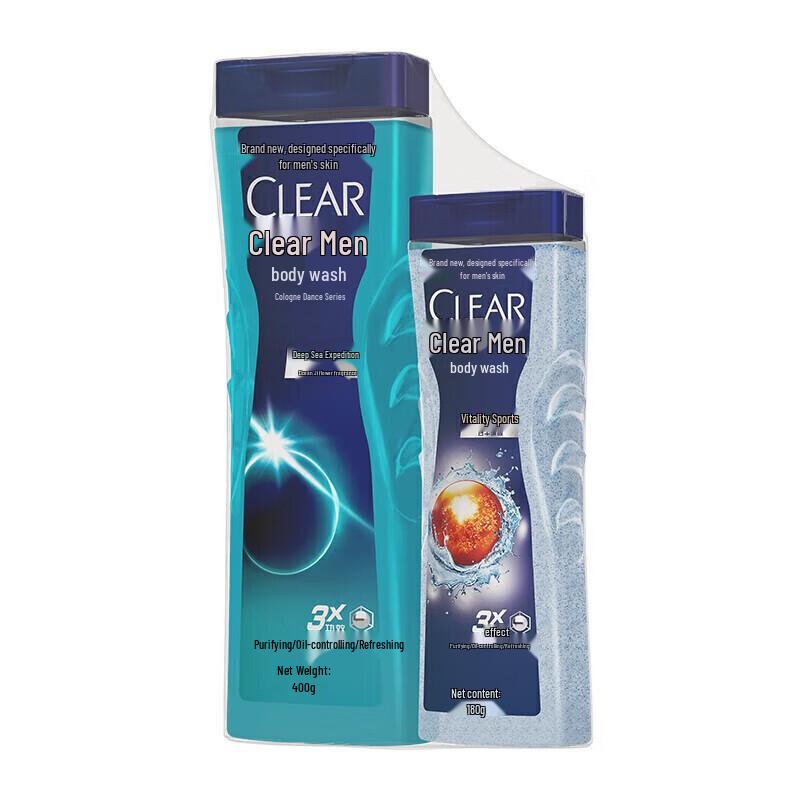 CLEAR Men's Deep Sea & Vitality Cologne Scented Shower Gel