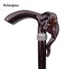 Elephant Brown Wooden Fashion Walking Stick Decorative Vampire Cospaly Party Wood Walking Cane Halloween Mace Wand Crosier 90cm