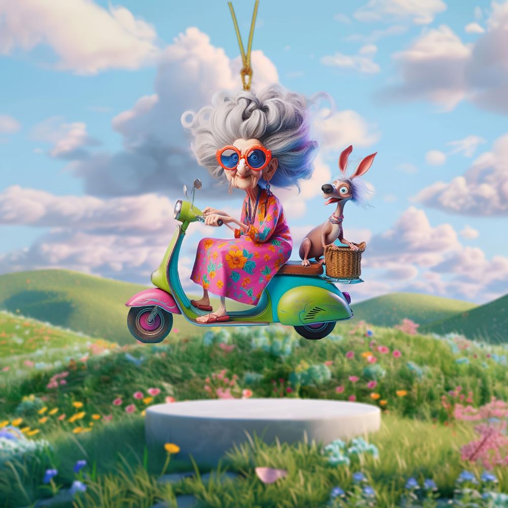 Charming Grandma Collection: 2D Acrylic Flat Photo Pendant - Multipurpose Pendant for Home Decoration Car Pendant Backpack Pendant Keychain