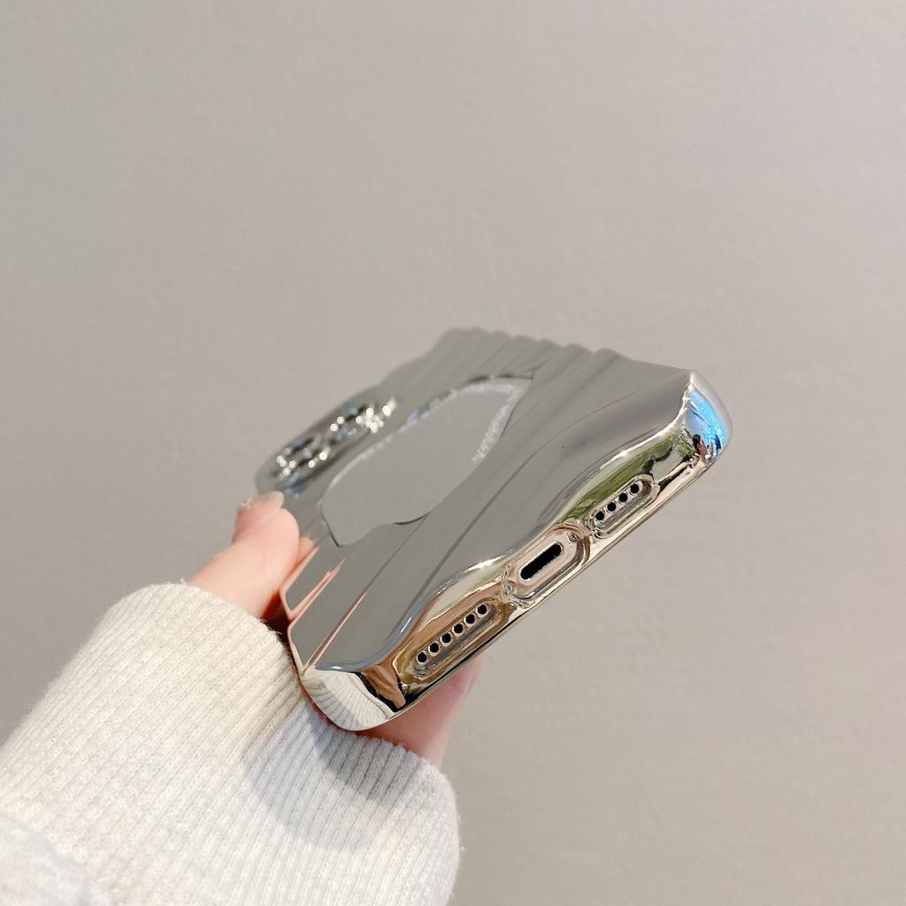Подходит для Apple 16 14pro Волна воды Гальваническое зеркало Зеркало Полностью закрывающий Чехол для мобильного телефона iPhone 15 16