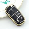 Чехол для ключей из ТПУ с 3 кнопками для Jeep WK2 KL BU MP Renegade Grand Cherokee Dodge Ram Charger 200 1500 Challenger Chrysler 300C Journey