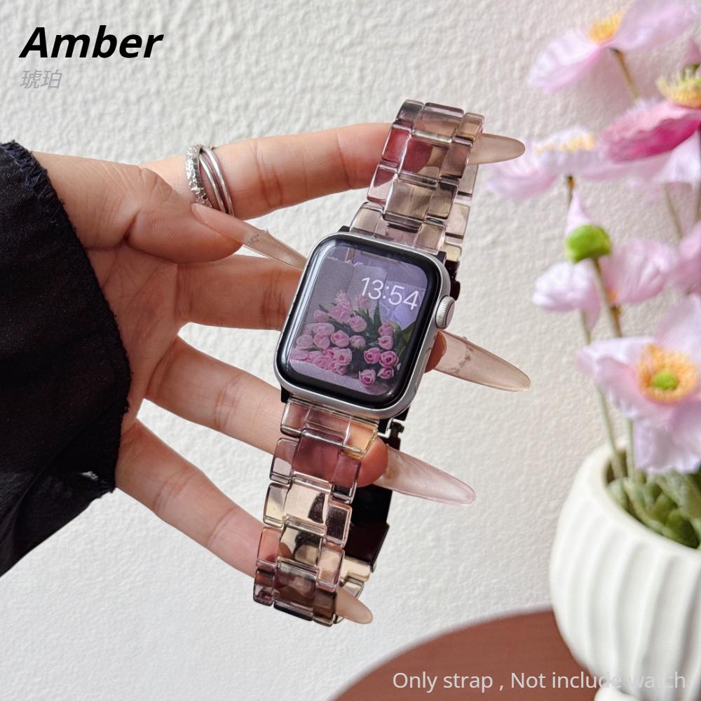 Яркий легкий ремешок из смолы для Apple Watch Ultra 49 46 45 44 42-38 мм элегантный женский ремешок для iwatch S11/10/9/8/SE-1